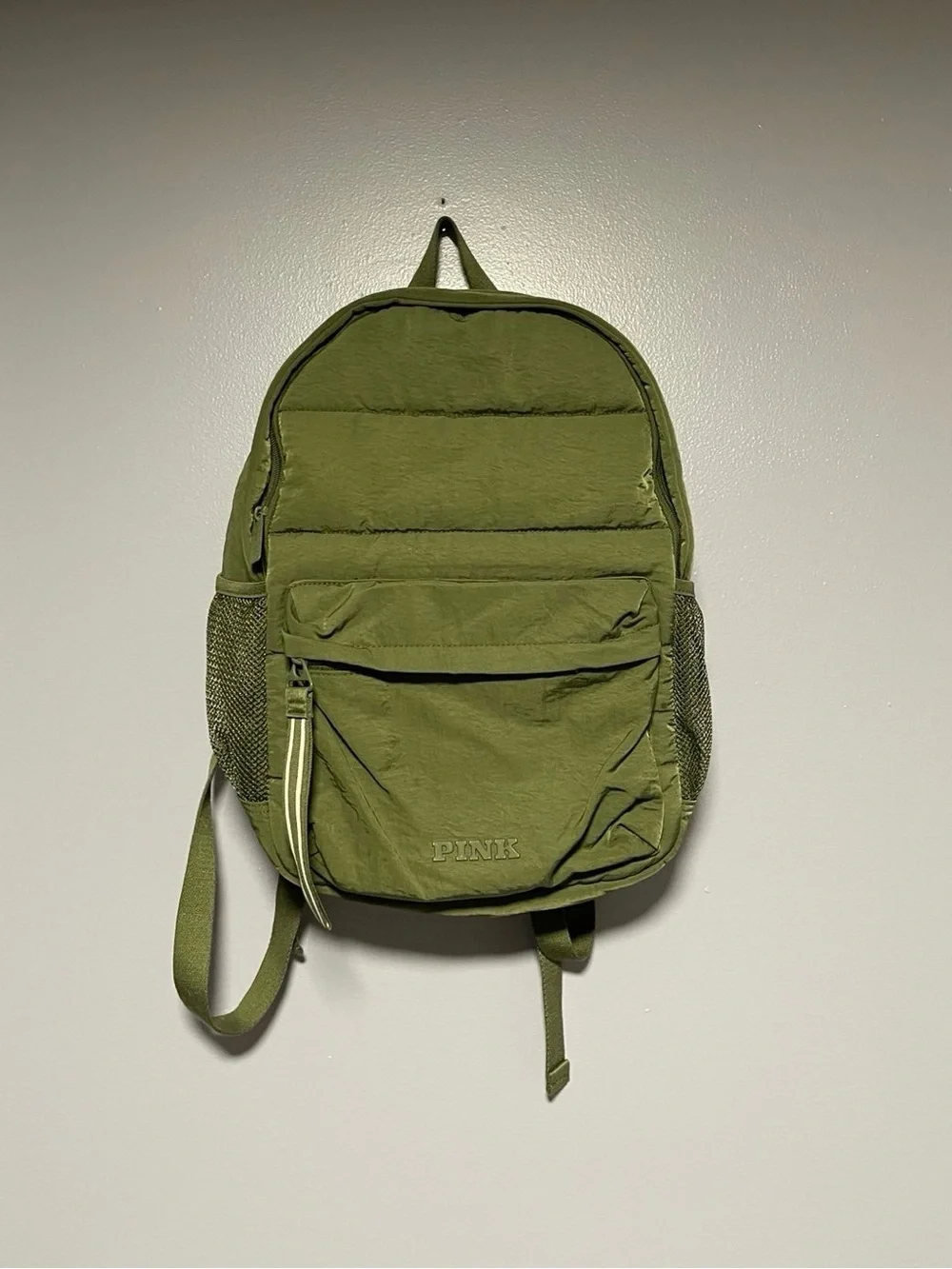 PINK Victoria's Secret Olive Green Backpack